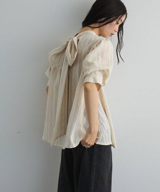 Green Parks ２ＷＡＹボウタイバルーンスリーブブラウス Off White