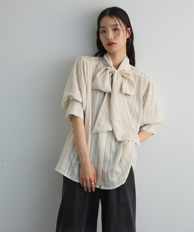 Green Parks ２ＷＡＹボウタイバルーンスリーブブラウス Off White