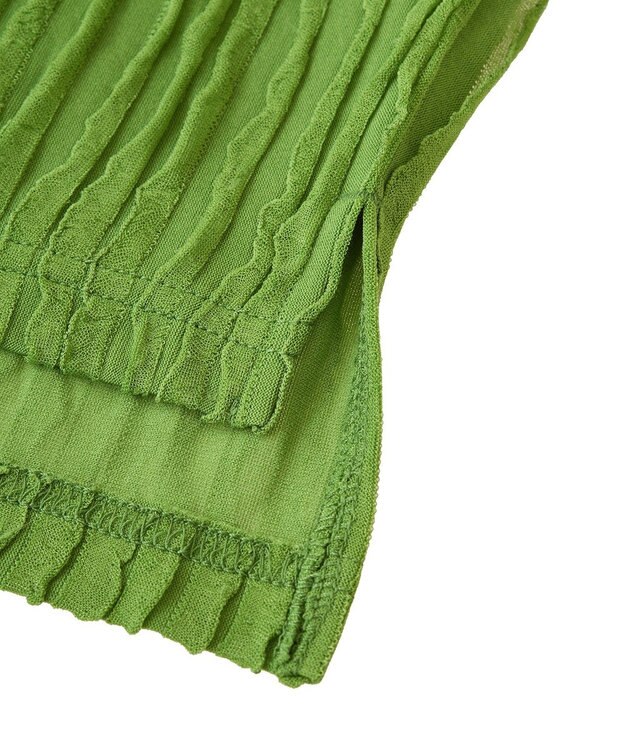 Green Parks ５分袖フリルカットプルオーバー Green