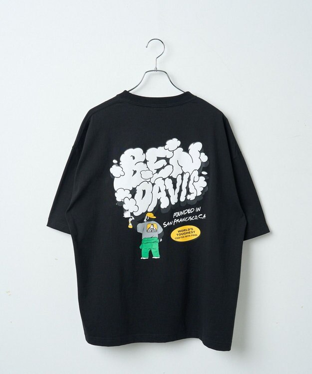 WEGO 【ユニセックス着用ITEM/綿100％/SMLサイズ】別注ベンデイビスプランプロゴT ブラック