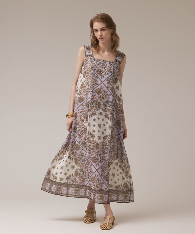 GRACE CONTINENTAL マルチWAYシフォンワンピース ブラウン