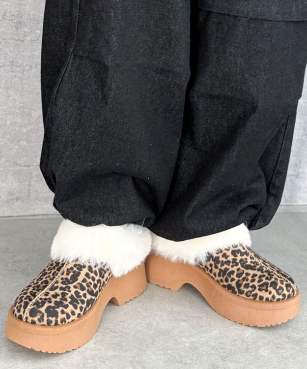 WEGO 【25年秋冬新作/あったかい】ムートンタッチサボ 柄1