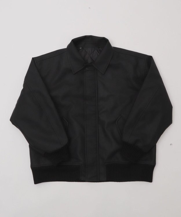 WEGO 【ユニセックス着用ITEM/MLサイズ展開】PU2WAYフライトブルゾン ブラック