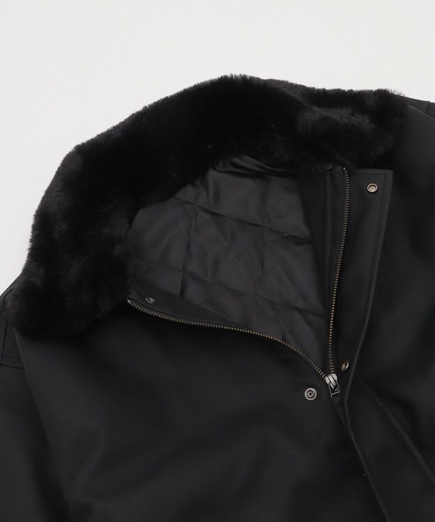 WEGO 【ユニセックス着用ITEM/MLサイズ展開】PU2WAYフライトブルゾン ブラック