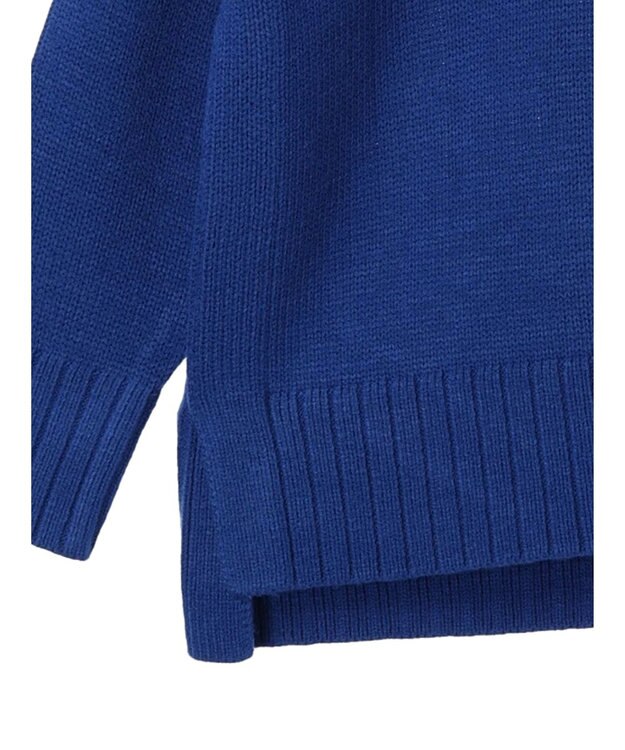 earth music&ecology ウォッシャブル脇スリットクルーネックプルオーバー Blue