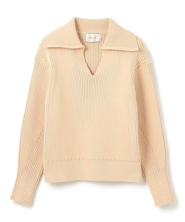 BEIGE， 【洗える】THURET / リブニット Cream