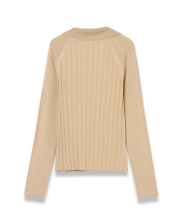 JOSEPH 【洗える】サティニーリブ　ロングスリーブポロニット Desert