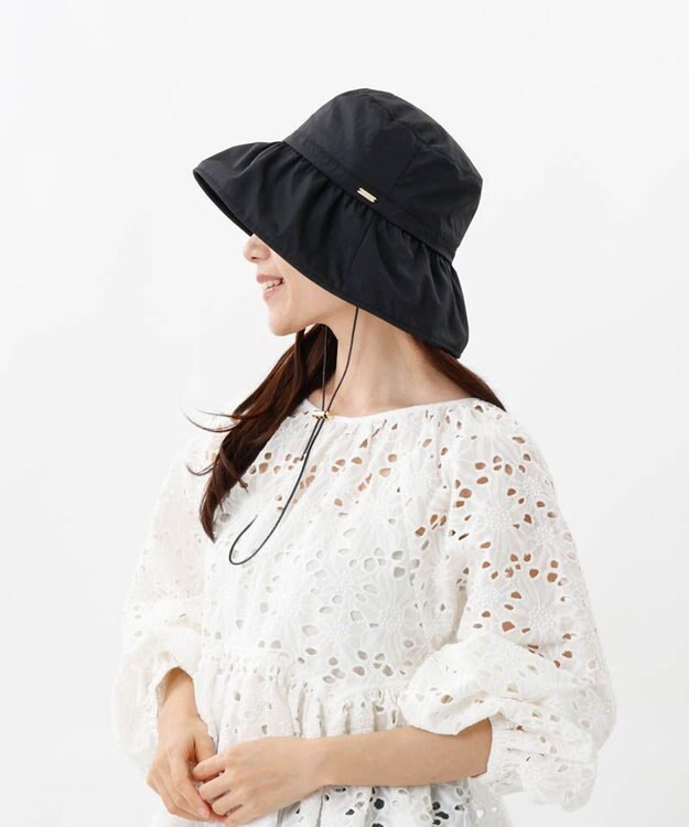 AURORA 【 Beaurance （ビューランス）】サマーシールドはっ水カサブランカ風クロッシェハット ブラック