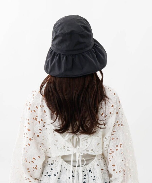 AURORA 【 Beaurance （ビューランス）】サマーシールドはっ水カサブランカ風クロッシェハット ブラック