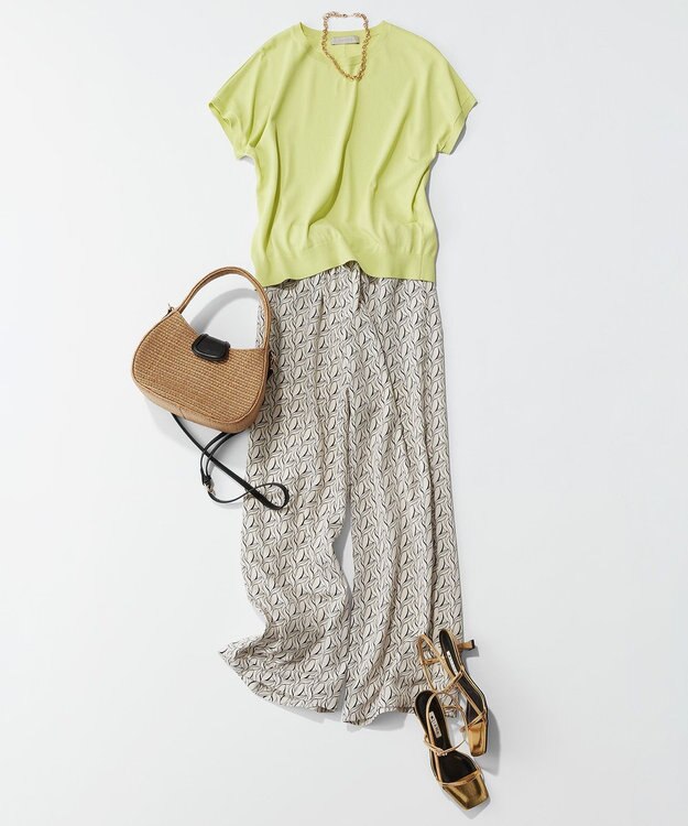 UNFILO L プリントイージーパンツ エクリュ