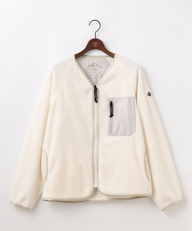 JOSEPH ABBOUD MOUNTAIN 【軽量】ライトフリースカーディガン アイボリー系