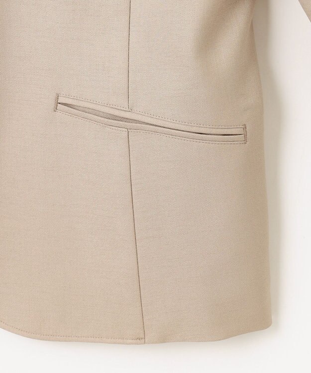 J.PRESS LADIES 【セットアップ対応・洗える・UVケア・速乾】 OXIJEWELストレッチ ノーカラー ジャケット ベージュ系