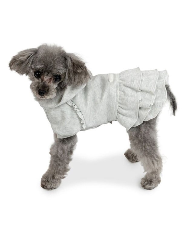 PET PARADISE ペットパラダイス フリルフーディー 《グレー》 小型犬 グレー