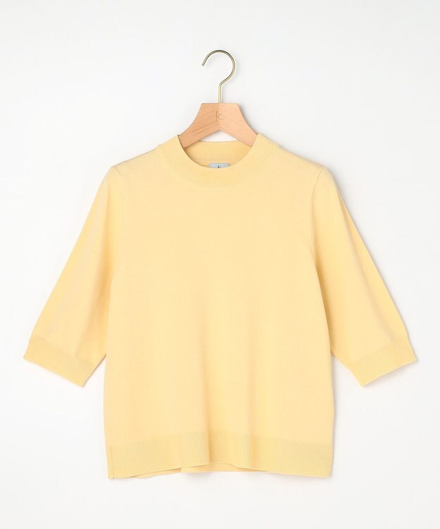 組曲 L 【先行予約】マイラックカラー 6分袖 ニット ライトイエロー系