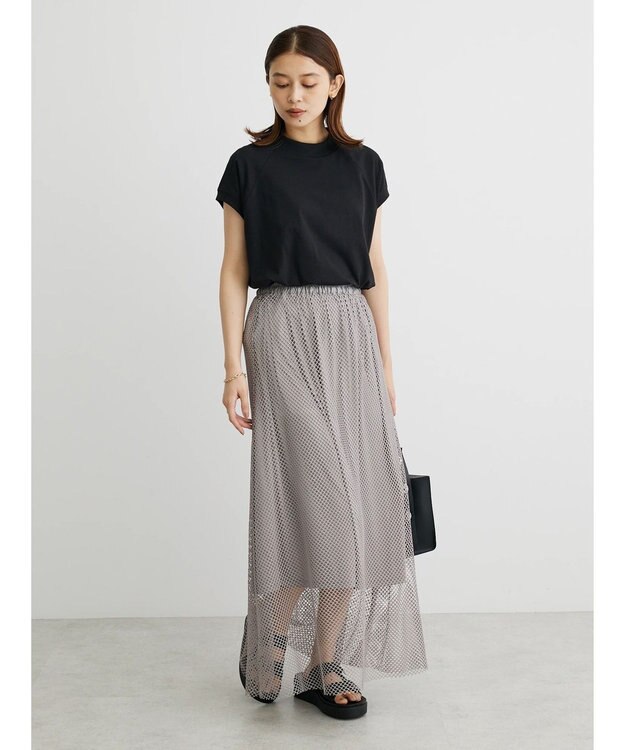 Green Parks ・ＥＬＥＮＣＡＲＥ　ＤＵＥ　メッシュギャザースカート Gray