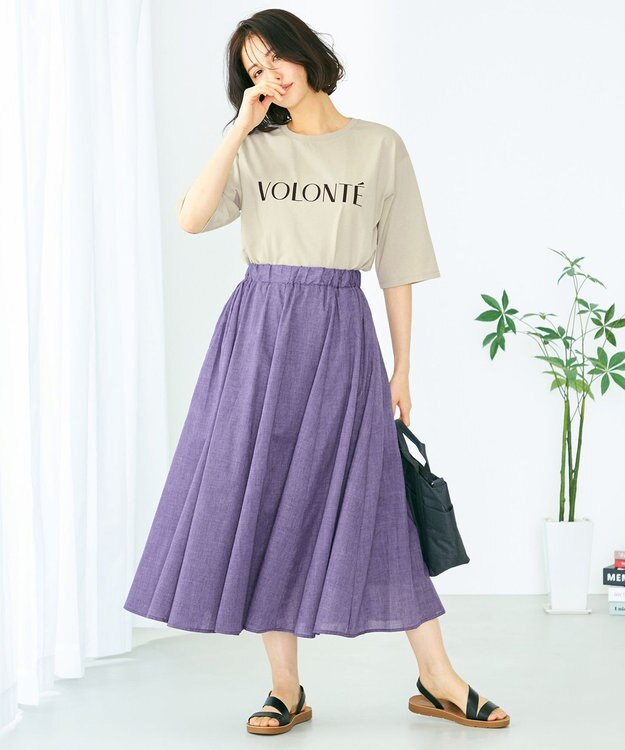 ANY L 【洗える】フロッキーロゴ Tシャツ オイスター