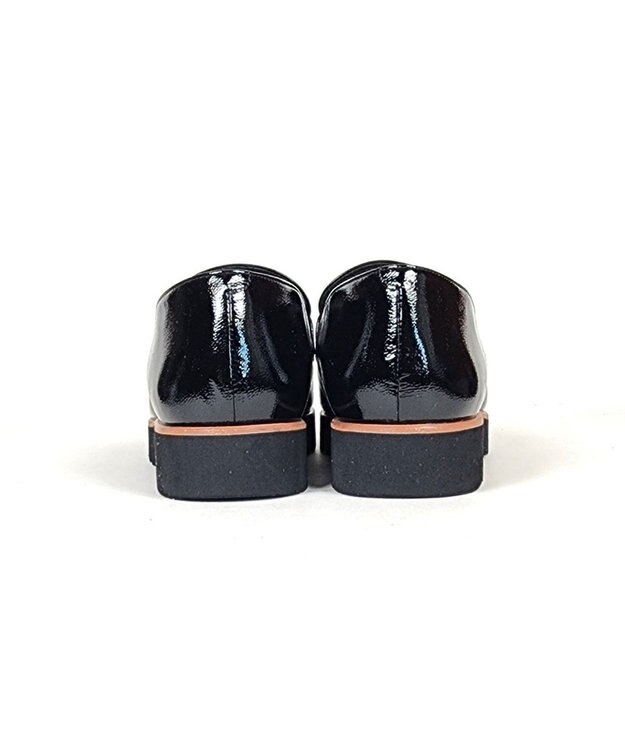 Dominic3 スニーカーソール チェーンモチーフローファー ブラックエナメル