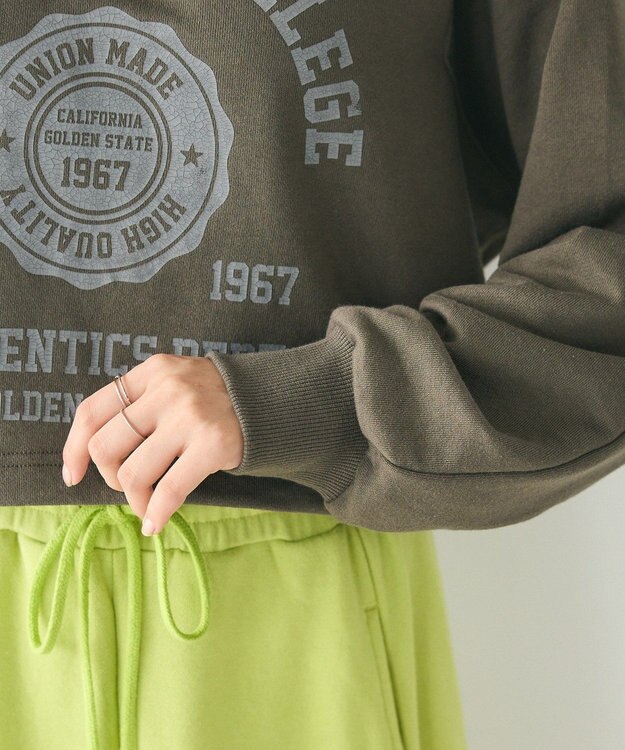 CRAFT STANDARD BOUTIQUE カレッジプリントショートプルオーバー Khaki