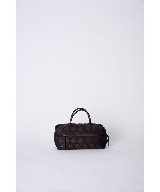 MIYABIYA 【撥水加工】篭目大柄エンボスボンディングミニボストン チョコレート