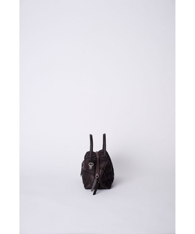 MIYABIYA 【撥水加工】篭目大柄エンボスボンディングミニボストン チョコレート