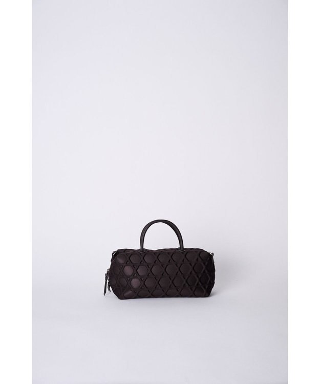 MIYABIYA 【撥水加工】篭目大柄エンボスボンディングミニボストン チョコレート