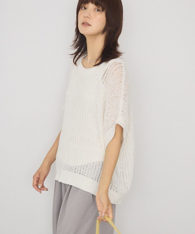 AMERICAN HOLIC 透かし畦ルーズニット Ivory
