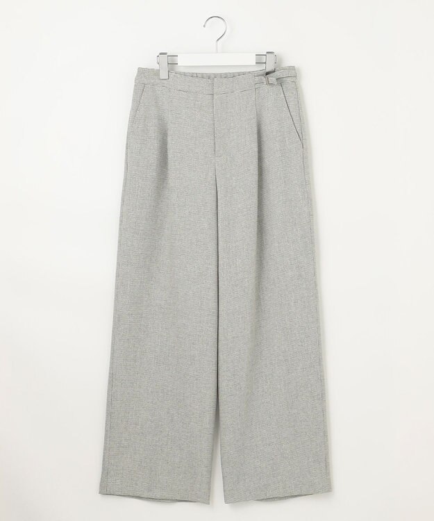 J.PRESS LADIES 【洗える】TUMUGITOピンヘッド ワイド パンツ ライトグレー系
