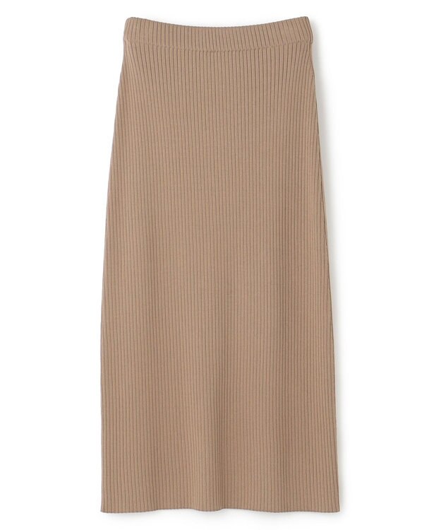 uncrave 【手洗い可】スムース ニット リブ スカート（uncrave STANDARD） カーキベージュ