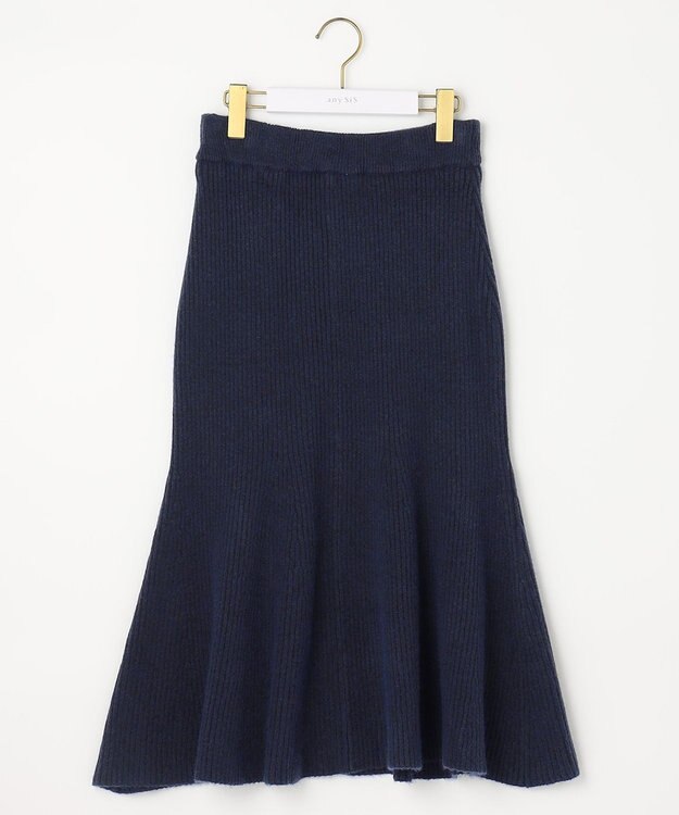 ANY SIS 【セットアップ対応】Puresleekマーメイドニット スカート ネイビー