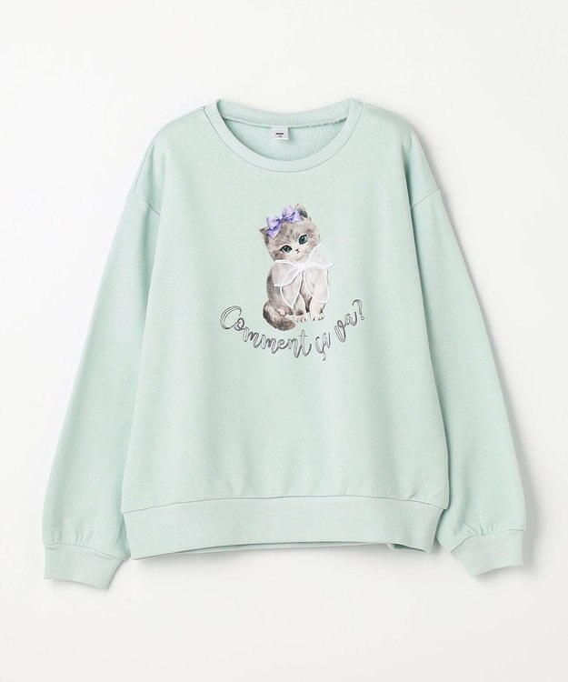 ANY KIDS ネコプリント トレーニャー ミント