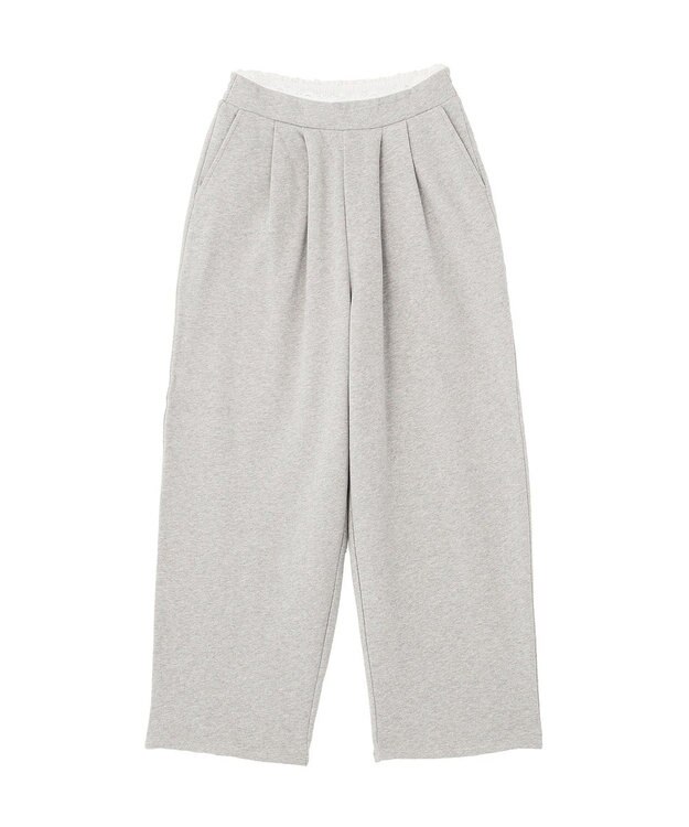 earth music&ecology レースレイヤード風スウェットパンツ Gray Mixture