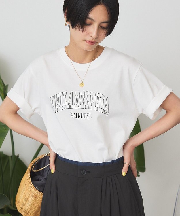AMERICAN HOLIC 【マルチ機能】カレッジロゴＴシャツ Off White