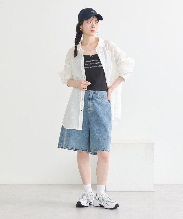 earth music&ecology デニムハーフパンツ Light Indigo