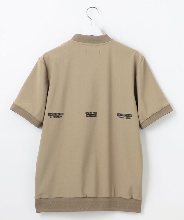 PW CIRCULUS 【吸水速乾 / UV遮蔽率99% UVカット / ストレッチ】【MEN】ベースボールカラーポロシャツ ゴルフ ベージュ系