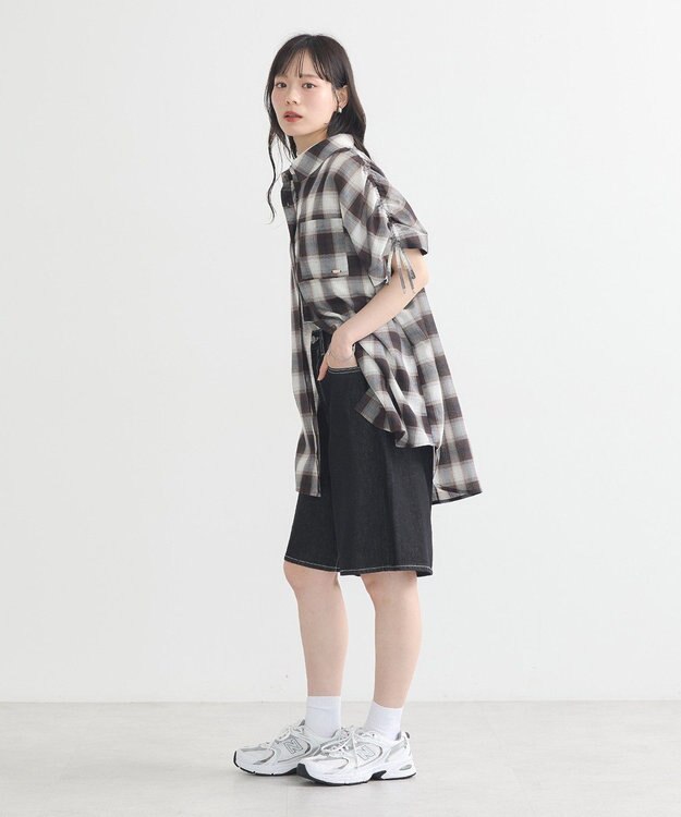 earth music&ecology デニムハーフパンツ Black