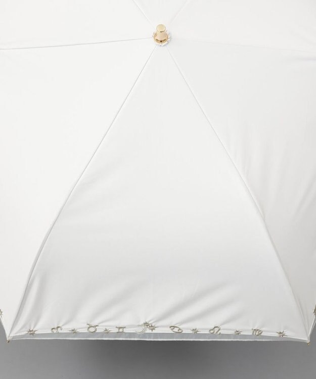 AURORA Beaurance （ビューランス）刺繍縁オーガンジー晴雨兼用傘（折りたたみ傘） クリーム