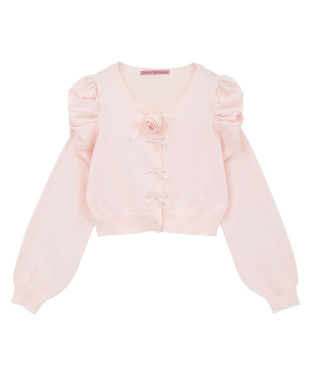 Maison de FLEUR ローズニットカーディガン Light Pink