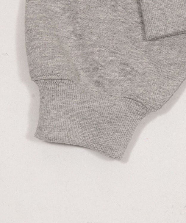 WEGO 襟付きグラフィックショートスウェット 杢グレー