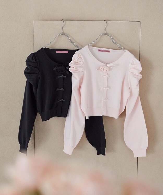 Maison de FLEUR ローズニットカーディガン Light Pink