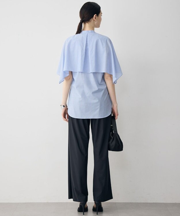 ICB 【先行予約】シルフィーローン ハンカチーフスリーブブラウス サックスストライプ