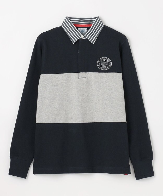 J.PRESS KIDS 【140-170cm】襟ストライプ ブロッキングポロシャツ ネイビー系2