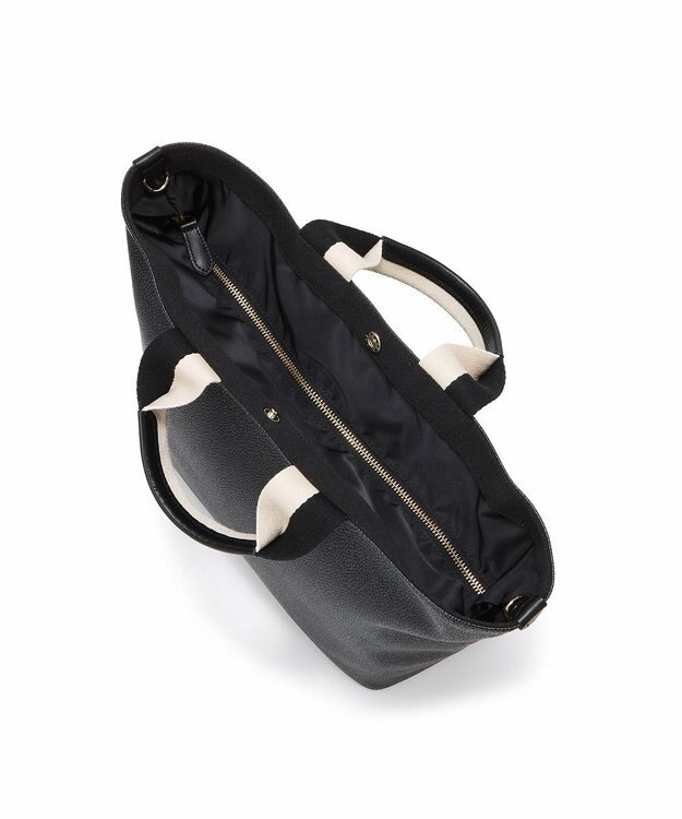 TOPKAPI 【Breath TOPKAPI】SCOTCH GRAIN スコッチグレイン プレーン 2トーンテープ ハンドル トートバッグ L ブラック