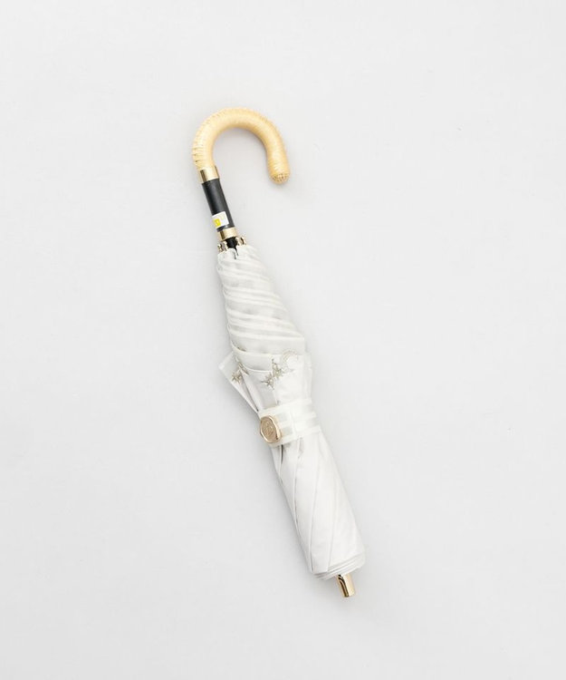 AURORA Beaurance （ビューランス）刺繍縁オーガンジー晴雨兼用傘（折りたたみ傘） クリーム