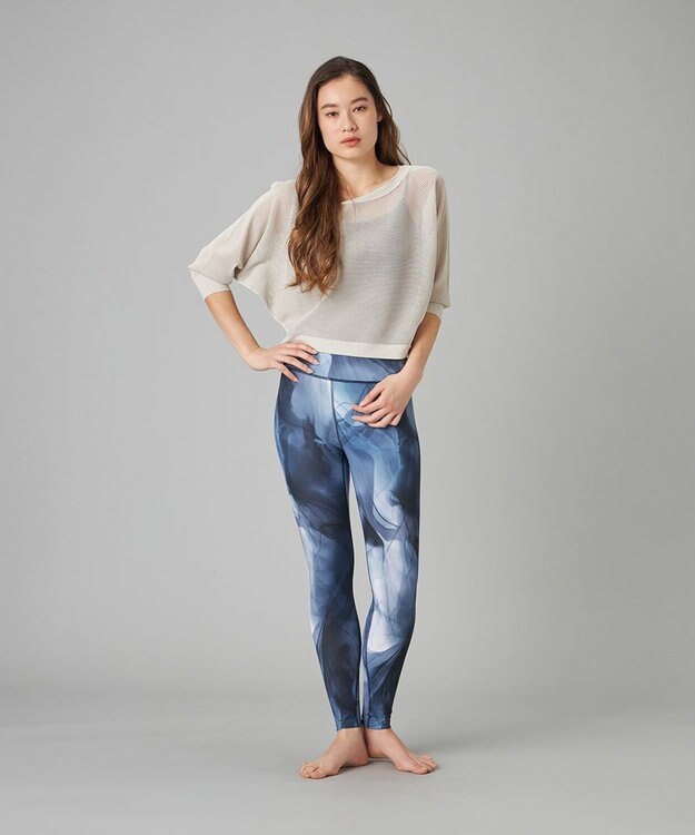 Chacott Chacott BALANCE【ノーソイングニット】７分袖メッシュニットＴシャツ グレージュ