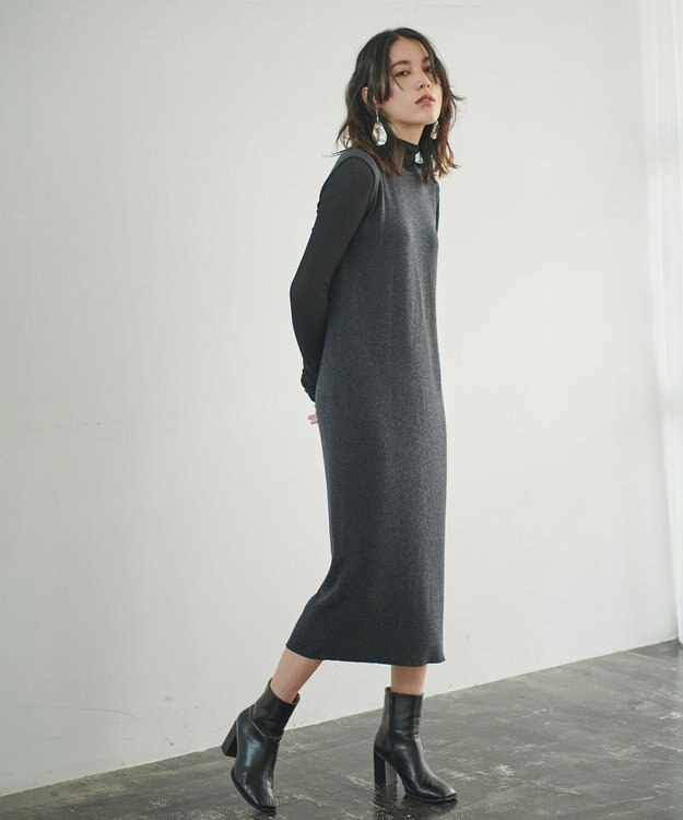 #Newans 【洗える】コットンウールニットセットアップ ブラック系