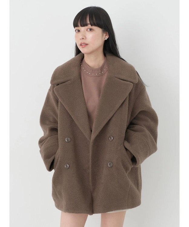 earth music&ecology ＢＩＧカラーコクーンコート Mocha