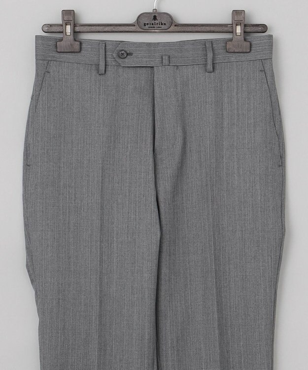 GOTAIRIKU 【御幸毛織】ドライスピナーツイルストレッチスーツ_グレーストライプ ライトグレー系1