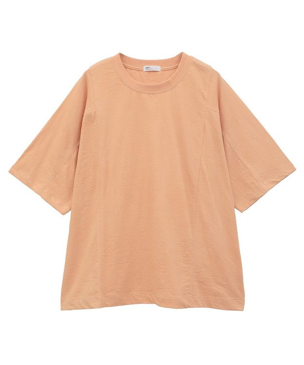 CRAFT STANDARD BOUTIQUE カットクレープワイドキリカエTシャツ Orange