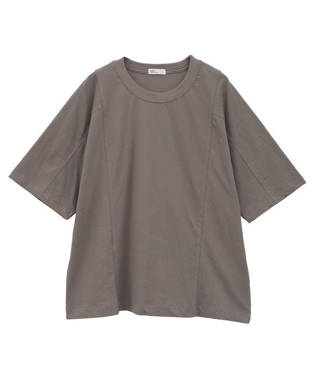 CRAFT STANDARD BOUTIQUE カットクレープワイドキリカエTシャツ Brown