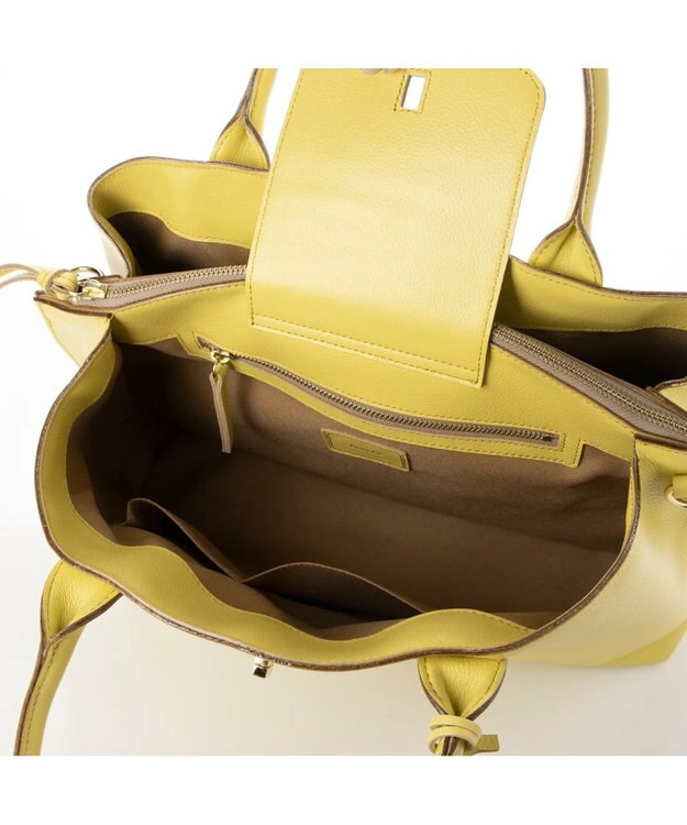 UNBILLION perche ゴートユーティリティヒネリかぶせA4トート イエロー